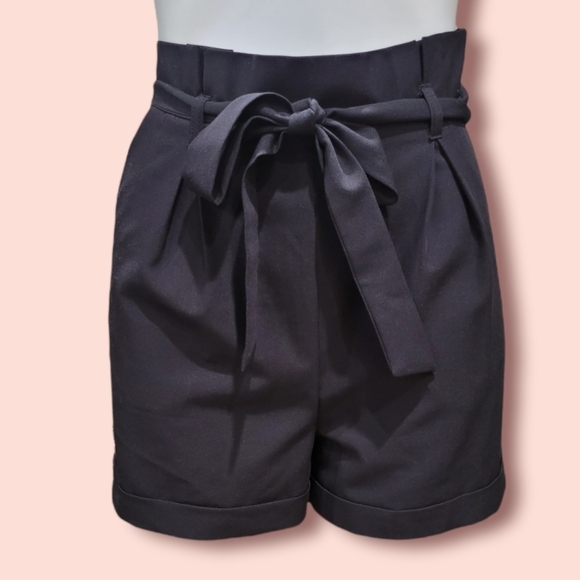 ASOS Pants - ASOS Women Black Tie High Waist Casual Shorts with Pockets Size 2- NWT.